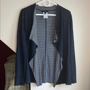 Tribal‎ Blue and White Waterfall Spotted Cardigan M